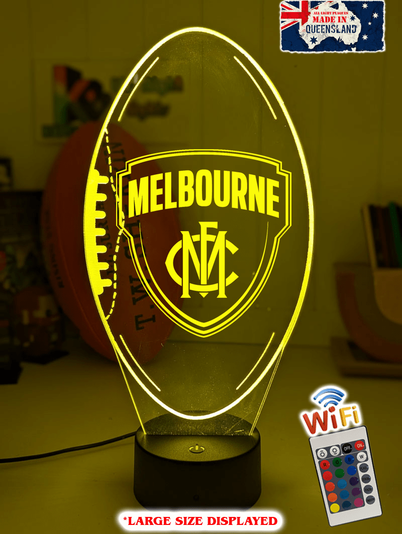 Personalised Melbourne Demons Ball - Shaped 3D LED Night Light AFL Lamp - KustomboxNight Lights & Ambient LightingKustomboxStandard Size