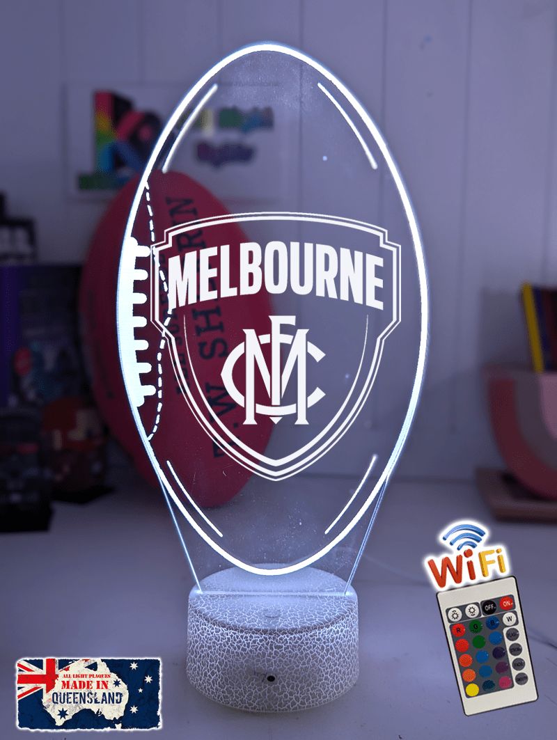 Personalised Melbourne Demons Ball - Shaped 3D LED Night Light AFL Lamp - KustomboxNight Lights & Ambient LightingKustomboxStandard Size