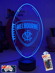 Personalised Melbourne Demons Ball - Shaped 3D LED Night Light AFL Lamp - KustomboxNight Lights & Ambient LightingKustomboxStandard Size