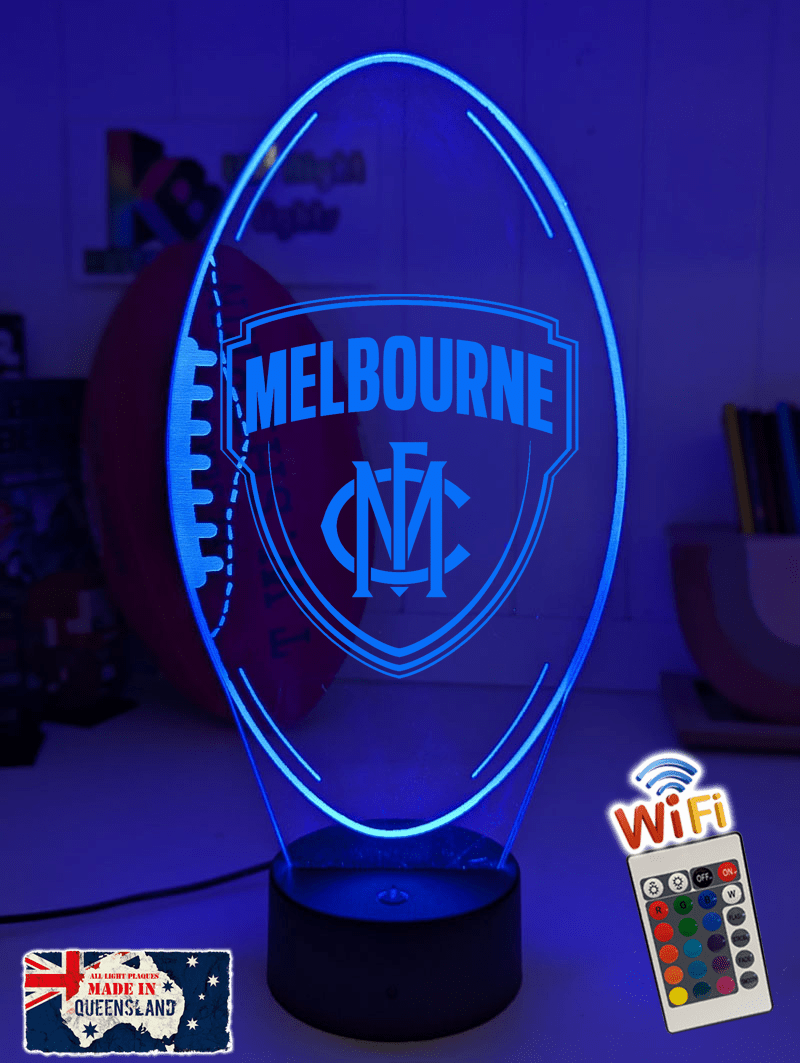 Personalised Melbourne Demons Ball - Shaped 3D LED Night Light AFL Lamp - KustomboxNight Lights & Ambient LightingKustomboxStandard Size