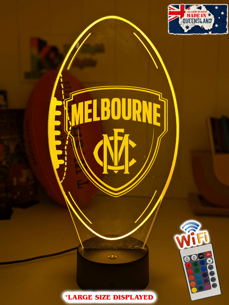 Personalised Melbourne Demons Ball - Shaped 3D LED Night Light AFL Lamp - KustomboxNight Lights & Ambient LightingKustomboxStandard Size