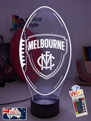 Personalised Melbourne Demons Ball - Shaped 3D LED Night Light AFL Lamp - KustomboxNight Lights & Ambient LightingKustomboxStandard Size