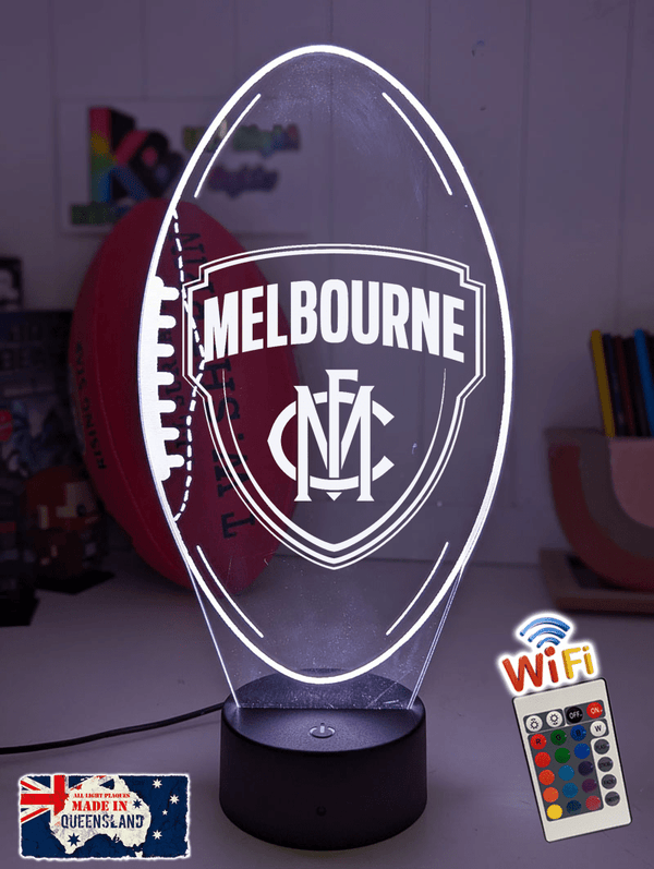 Personalised Melbourne Demons Ball - Shaped 3D LED Night Light AFL Lamp - KustomboxNight Lights & Ambient LightingKustomboxStandard Size