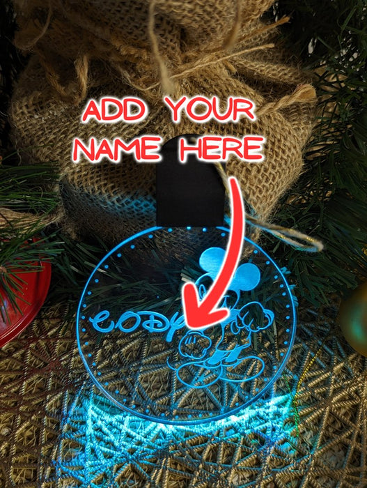 Personalised Mickey Mouse 3D LED Light Christmas Bauble Decoration - KustomboxNight Lights & Ambient LightingKustomboxBauble - Standard
