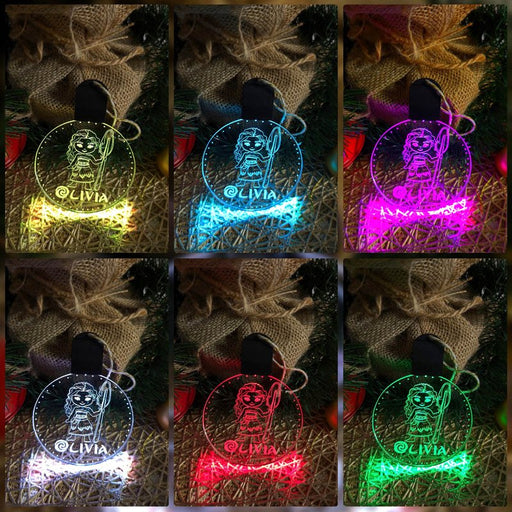 Personalised Moana 3D LED Light Christmas Bauble Decoration - KustomboxNight Lights & Ambient LightingKustomboxBauble - Standard