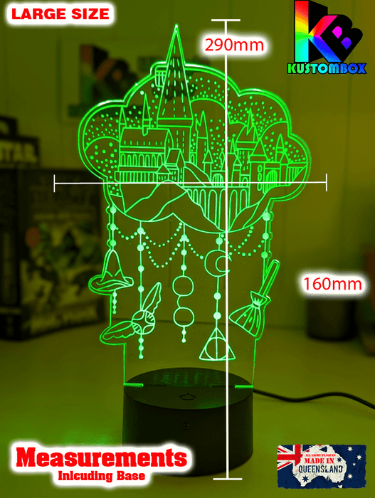 Personalised Name Light Hogwarts Castle 3D LED Night Light Lamp - KustomboxNight Lights & Ambient LightingKustomboxStandard Size