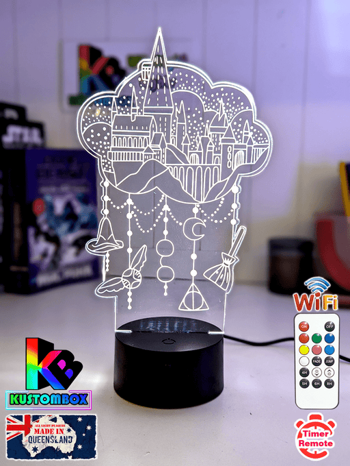 Personalised Name Light Hogwarts Castle 3D LED Night Light Lamp - KustomboxNight Lights & Ambient LightingKustomboxStandard Size