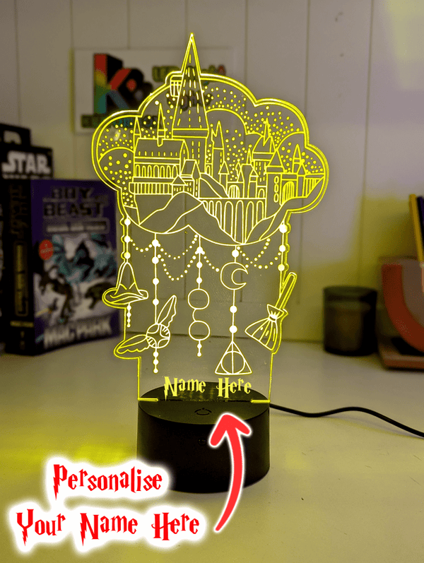 Personalised Name Light Hogwarts Castle 3D LED Night Light Lamp - KustomboxNight Lights & Ambient LightingKustomboxStandard Size