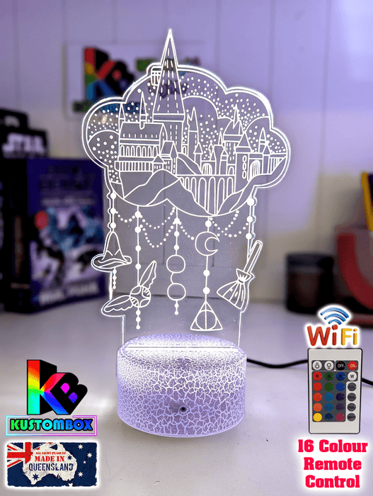 Personalised Name Light Hogwarts Castle 3D LED Night Light Lamp - KustomboxNight Lights & Ambient LightingKustomboxStandard Size