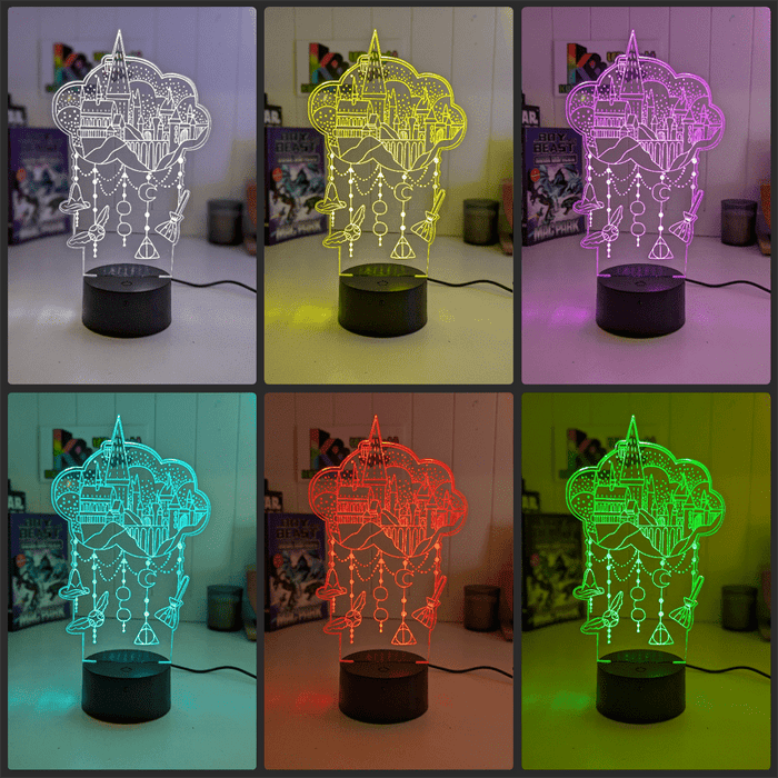 Personalised Name Light Hogwarts Castle 3D LED Night Light Lamp - KustomboxNight Lights & Ambient LightingKustomboxStandard Size
