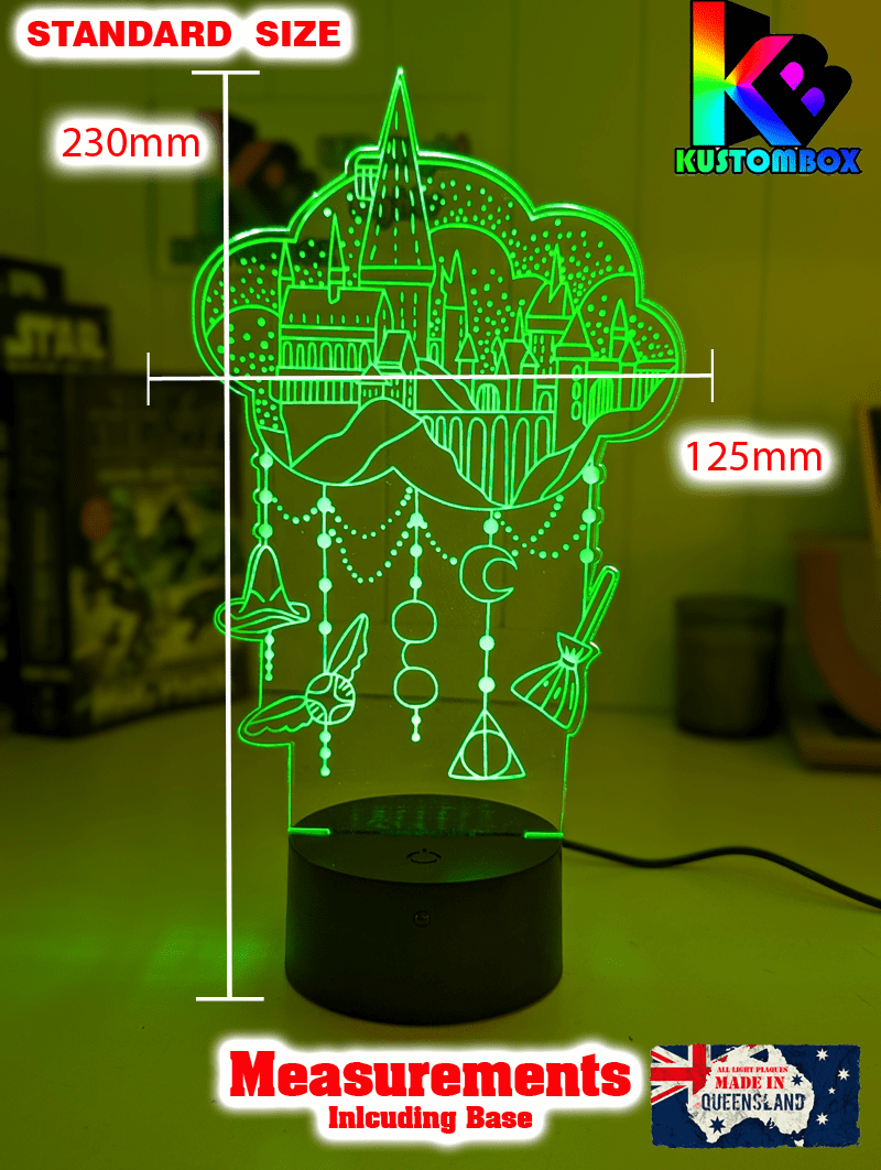 Personalised Name Light Hogwarts Castle 3D LED Night Light Lamp - KustomboxNight Lights & Ambient LightingKustomboxStandard Size