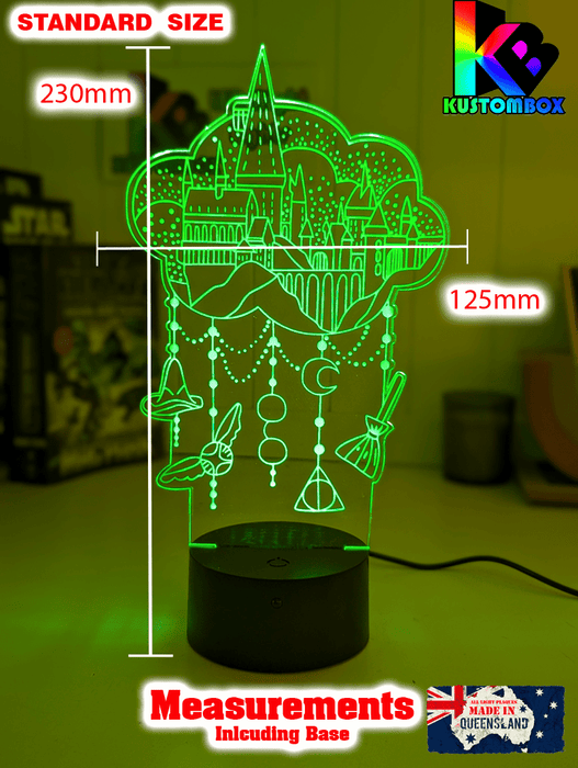 Personalised Name Light Hogwarts Castle 3D LED Night Light Lamp - KustomboxNight Lights & Ambient LightingKustomboxStandard Size