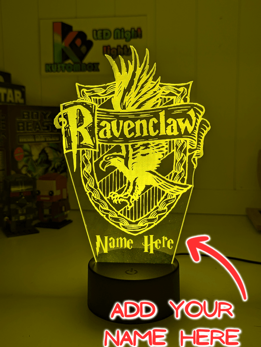 Personalised Name Light Ravenclaw House 3D LED Night Light Room Lamp - KustomboxNight Lights & Ambient LightingKustomboxStandard Size