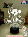 Personalised Name Mickey & Minnie Mouse 3D LED Night Light Lamp - KustomboxNight Lights & Ambient LightingKustomboxStandard Size - No Name