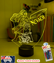 Personalised Name Moana & Pua Personalised Name Light 3D LED Night Light - KustomboxNight Lights & Ambient LightingKustomboxStandard Size