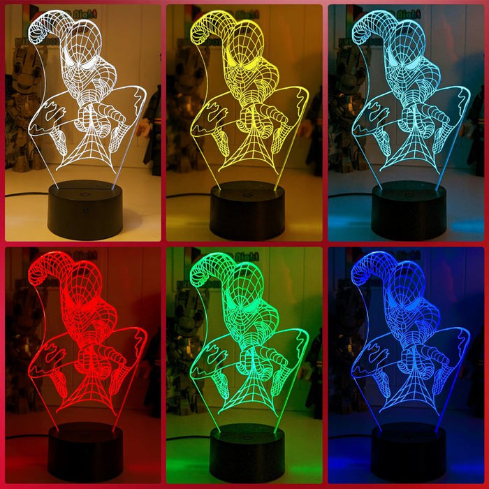 PERSONALISED NAME SPIDERMAN 3D LED Night Light Lamp - KustomboxNight Lights & Ambient LightingKustomboxStandard Size - No Name