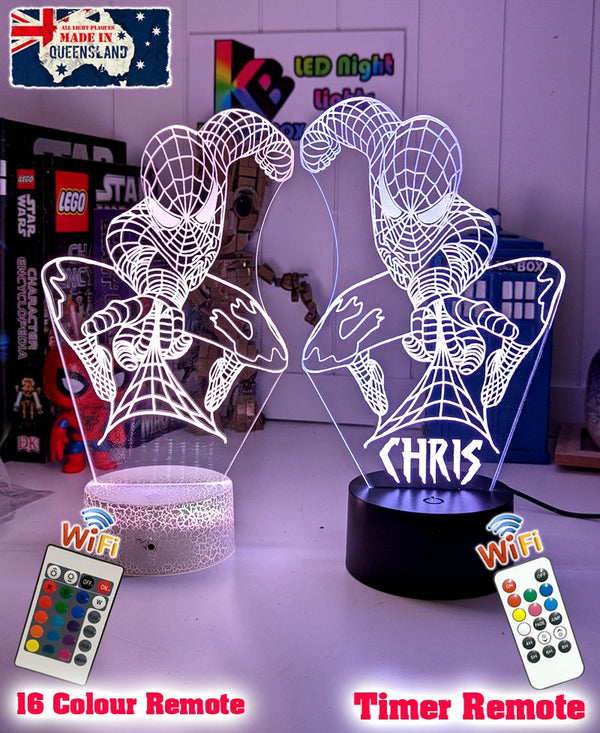 PERSONALISED NAME SPIDERMAN 3D LED Night Light Lamp - KustomboxNight Lights & Ambient LightingKustomboxStandard Size - No Name