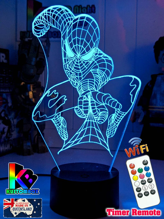 PERSONALISED NAME SPIDERMAN 3D LED Night Light Lamp - KustomboxNight Lights & Ambient LightingKustomboxStandard Size - No Name
