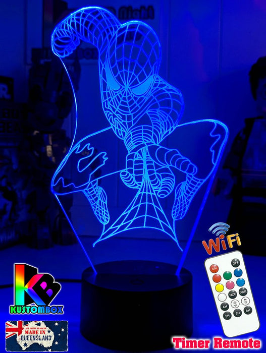 PERSONALISED NAME SPIDERMAN 3D LED Night Light Lamp - KustomboxNight Lights & Ambient LightingKustomboxStandard Size - No Name