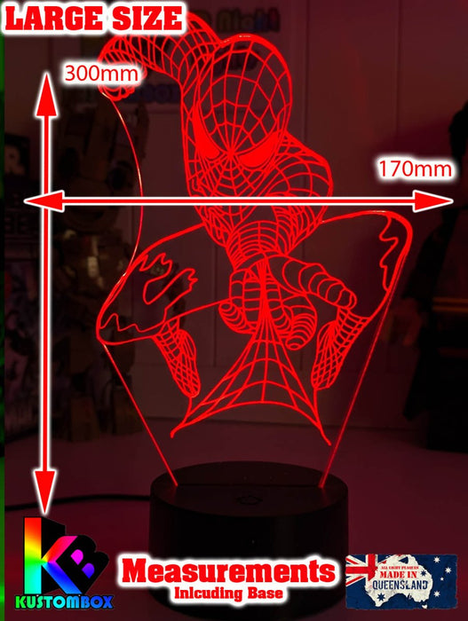 PERSONALISED NAME SPIDERMAN 3D LED Night Light Lamp - KustomboxNight Lights & Ambient LightingKustomboxStandard Size - No Name