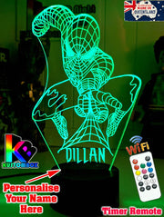 PERSONALISED NAME SPIDERMAN 3D LED Night Light Lamp - KustomboxNight Lights & Ambient LightingKustomboxStandard Size - No Name