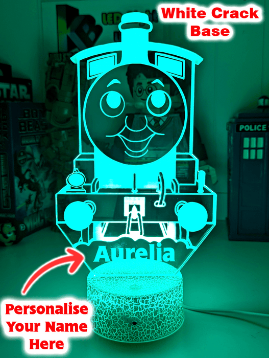 Personalised Name Thomas the Tank 3D LED Night Light 7 Colours + Remote Control - KustomboxNight Lights & Ambient LightingKustomboxStandard