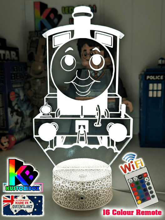 Personalised Name Thomas the Tank 3D LED Night Light 7 Colours + Remote Control - KustomboxNight Lights & Ambient LightingKustomboxStandard