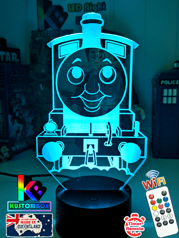 Personalised Name Thomas the Tank 3D LED Night Light 7 Colours + Remote Control - KustomboxNight Lights & Ambient LightingKustomboxStandard
