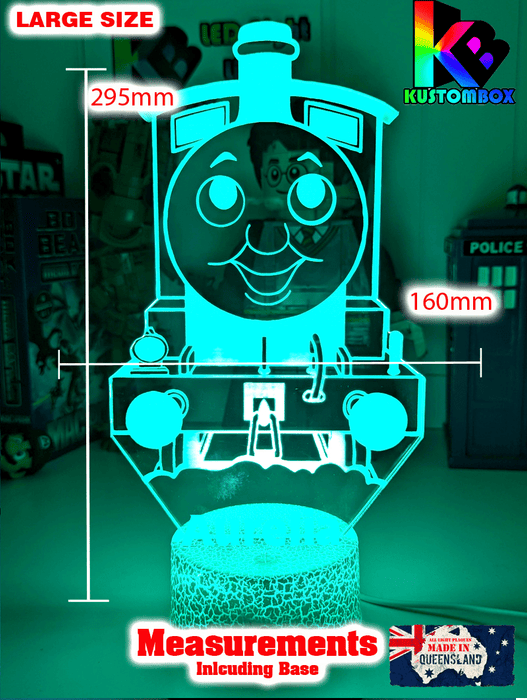 Personalised Name Thomas the Tank 3D LED Night Light 7 Colours + Remote Control - KustomboxNight Lights & Ambient LightingKustomboxStandard