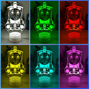 Personalised Name Thomas the Tank 3D LED Night Light 7 Colours + Remote Control - KustomboxNight Lights & Ambient LightingKustomboxStandard