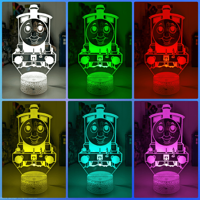 Personalised Name Thomas the Tank 3D LED Night Light 7 Colours + Remote Control - KustomboxNight Lights & Ambient LightingKustomboxStandard