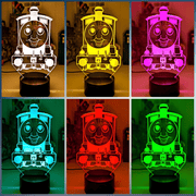 Personalised Name Thomas the Tank 3D LED Night Light 7 Colours + Remote Control - KustomboxNight Lights & Ambient LightingKustomboxStandard