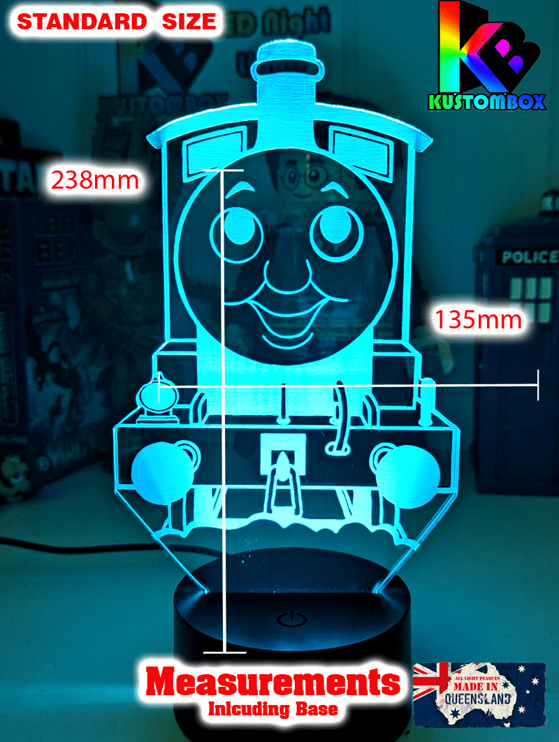 Personalised Name Thomas the Tank 3D LED Night Light 7 Colours + Remote Control - KustomboxNight Lights & Ambient LightingKustomboxStandard