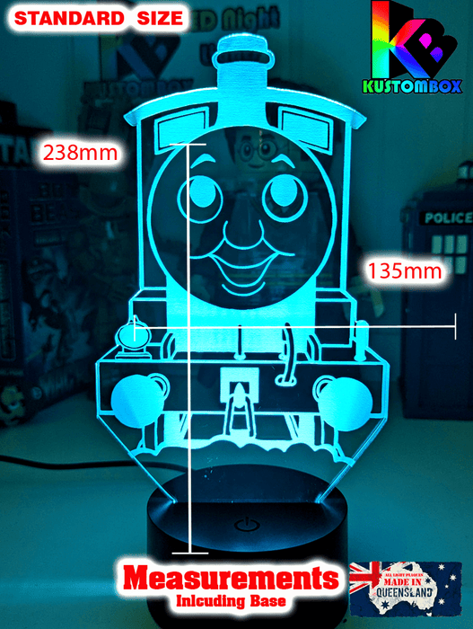 Personalised Name Thomas the Tank 3D LED Night Light 7 Colours + Remote Control - KustomboxNight Lights & Ambient LightingKustomboxStandard
