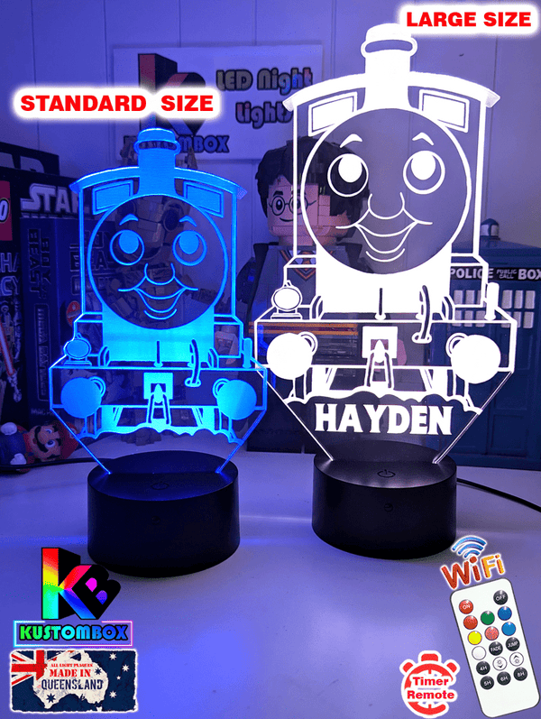 Personalised Name Thomas the Tank 3D LED Night Light 7 Colours + Remote Control - KustomboxNight Lights & Ambient LightingKustomboxStandard