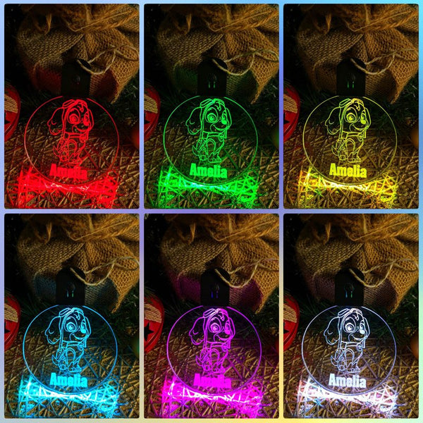 Personalised Paw Patrol Skye 3D LED Light Christmas Bauble Decoration - KustomboxNight Lights & Ambient LightingKustomboxBauble - Standard