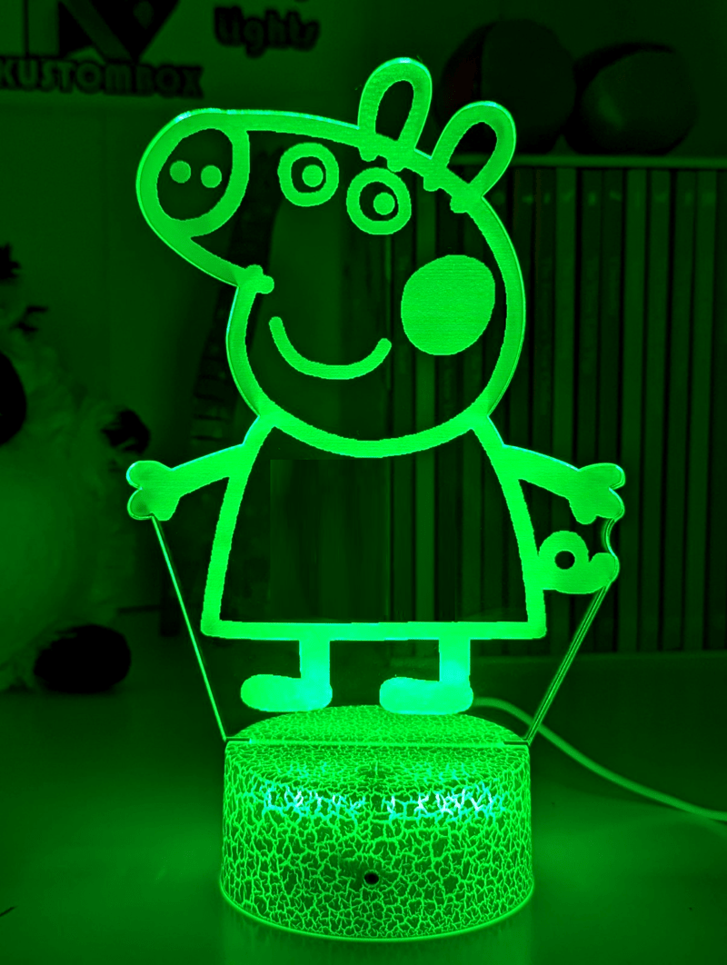 Personalised Peppa Pig LED Night Light for Kids - Custom Name Bedroom Lamp - KustomboxNight Lights & Ambient LightingKustomboxStandard Size