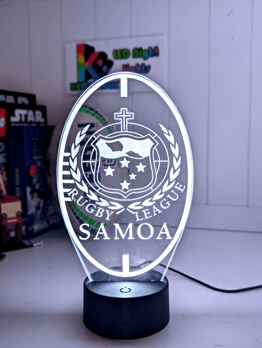 Personalised Samoa Rugby League Ball Shaped 3D LED Night Light Name Lamp - KustomboxNight Lights & Ambient LightingKustomboxStandard Size