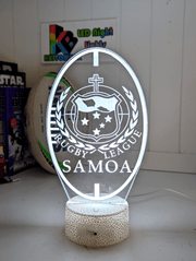 Personalised Samoa Rugby League Ball Shaped 3D LED Night Light Name Lamp - KustomboxNight Lights & Ambient LightingKustomboxStandard Size
