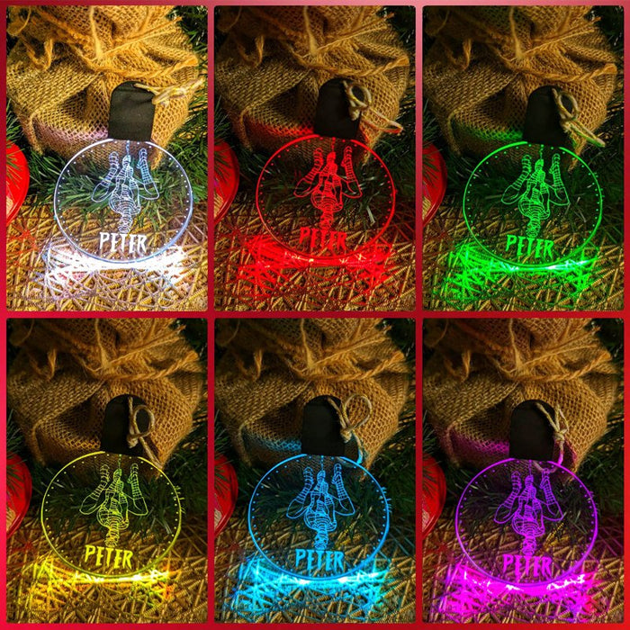 Personalised Spider Man Christmas Tree Bauble 3D LED Light Decoration - KustomboxNight Lights & Ambient LightingKustomboxS1 Spiderman Standard