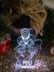 Personalised Spider Man Christmas Tree Bauble 3D LED Light Decoration - KustomboxNight Lights & Ambient LightingKustomboxS1 Spiderman Standard