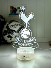 Personalised Tottenham Hotspur 3D LED Night Light Logo Custom Football Lamp - KustomboxNight Lights & Ambient LightingKustomboxStandard Size - No Name