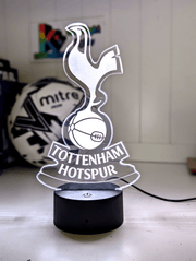 Personalised Tottenham Hotspur 3D LED Night Light Logo Custom Football Lamp - KustomboxNight Lights & Ambient LightingKustomboxStandard Size - No Name