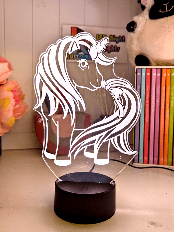 Personalised Unicorn LED Night Light Custom Children’s Lamp for Bedrooms & Nurseries - KustomboxNight Lights & Ambient LightingKustomboxStandard - No Name