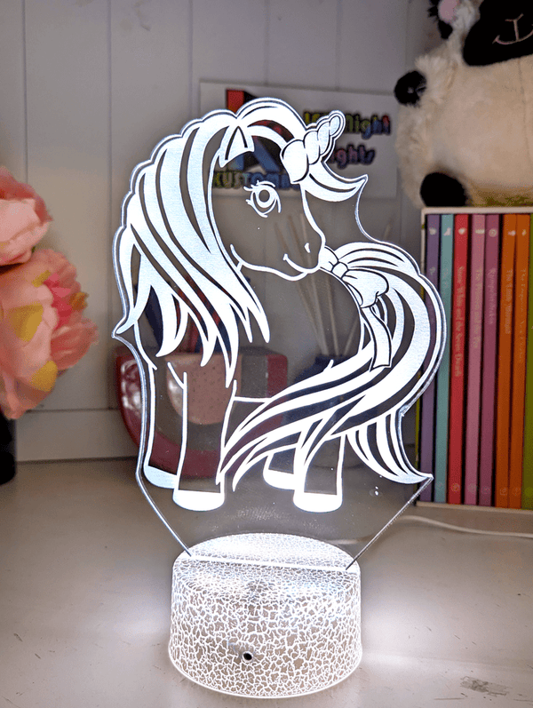 Personalised Unicorn LED Night Light Custom Children’s Lamp for Bedrooms & Nurseries - KustomboxNight Lights & Ambient LightingKustomboxStandard - No Name