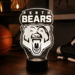 Perth Bears Ball Shaped Personalised 3D LED Night Light Lamp - KustomboxNight Lights & Ambient LightingKustomboxStandard SizeBlack 16 Colours + Remote
