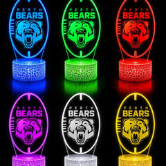 Perth Bears Rugby League Personalised 3D LED Night Light Lamp - KustomboxNight Lights & Ambient LightingKustomboxStandard SizeBlack 16 Colours + Remote