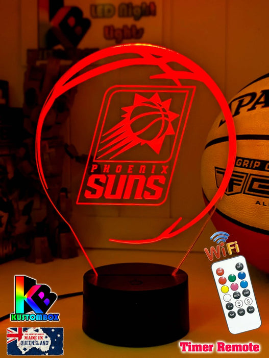 PHOENIX SUNS BASKETBALLTeam 3D LED Night Light Lamp - KustomboxNight Lights & Ambient LightingKustomboxStandard Size