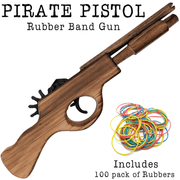 Pirate Pistol Wooden Rubber Band Gun Classic Handmade Wooden Toy - KustomboxToys & GamesKustomboxPirate Pistol x 1