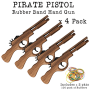 Pirate Pistol Wooden Rubber Band Gun Classic Handmade Wooden Toy - KustomboxToys & GamesKustomboxPirate Pistol x 4